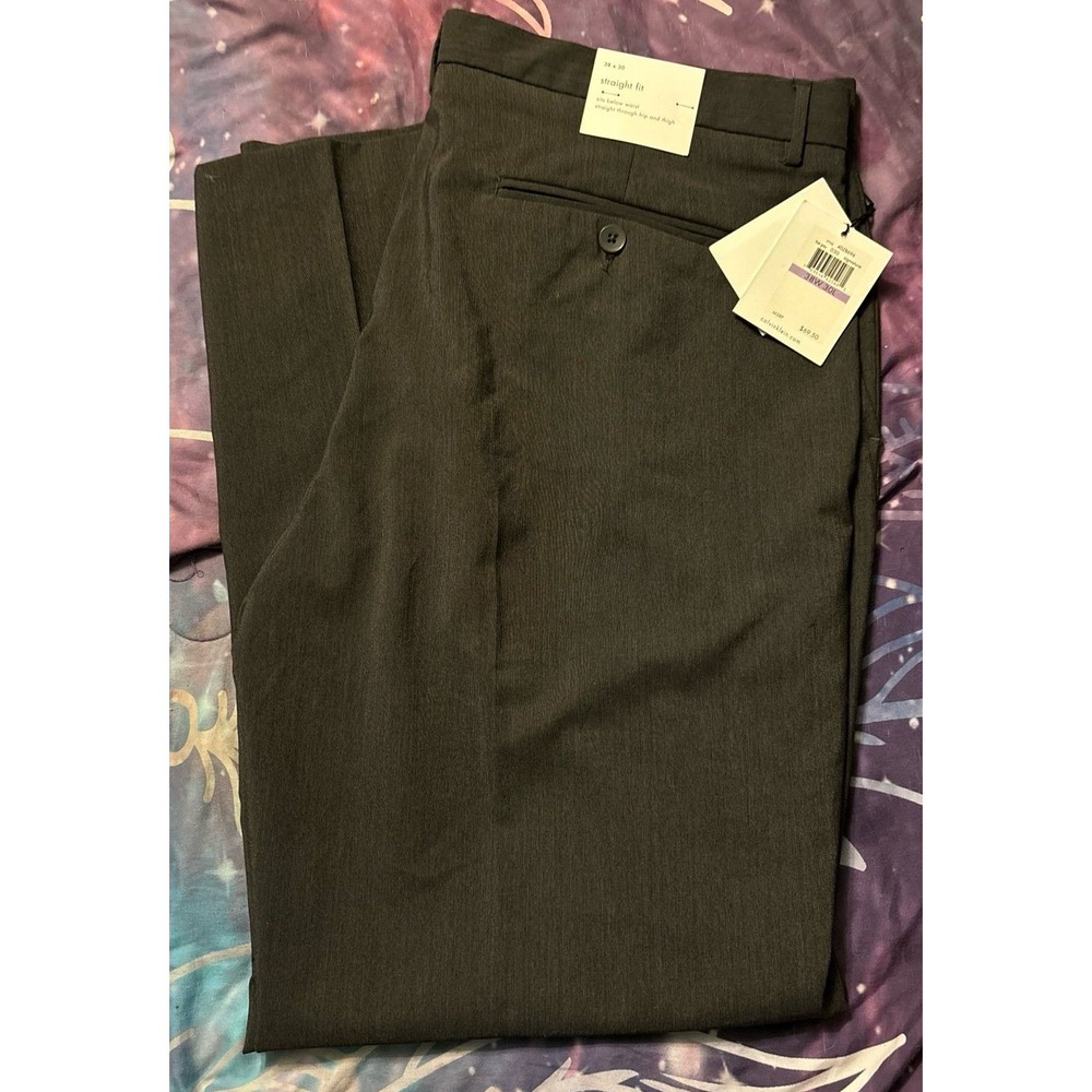 NEW Calvin Klein Men's Dark Grey Straight Fit Dress Pants, Size 38x30